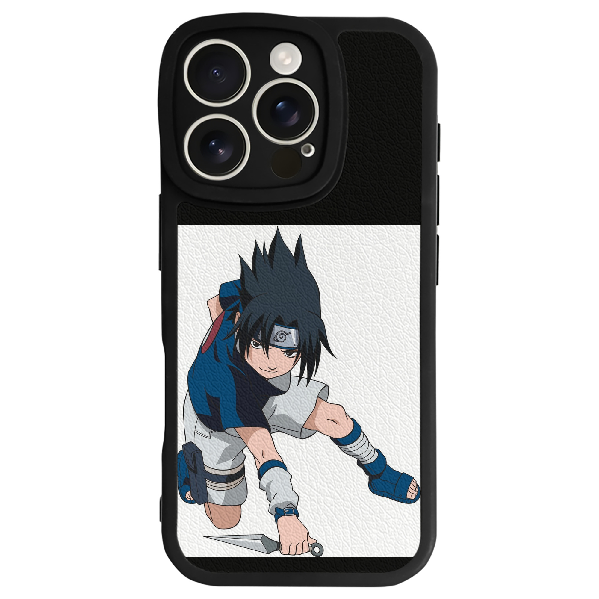 （画像用） NARUTO -ナルト- うちは サスケ Uchiha Sasuke 【iPhone 16シリーズ対応】シリコンスマホケース（レザー調） 材質：シリコン